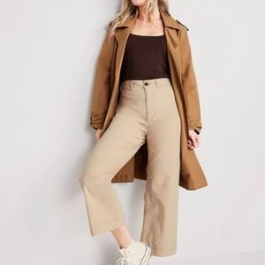 Plus size high waist cropped chinos